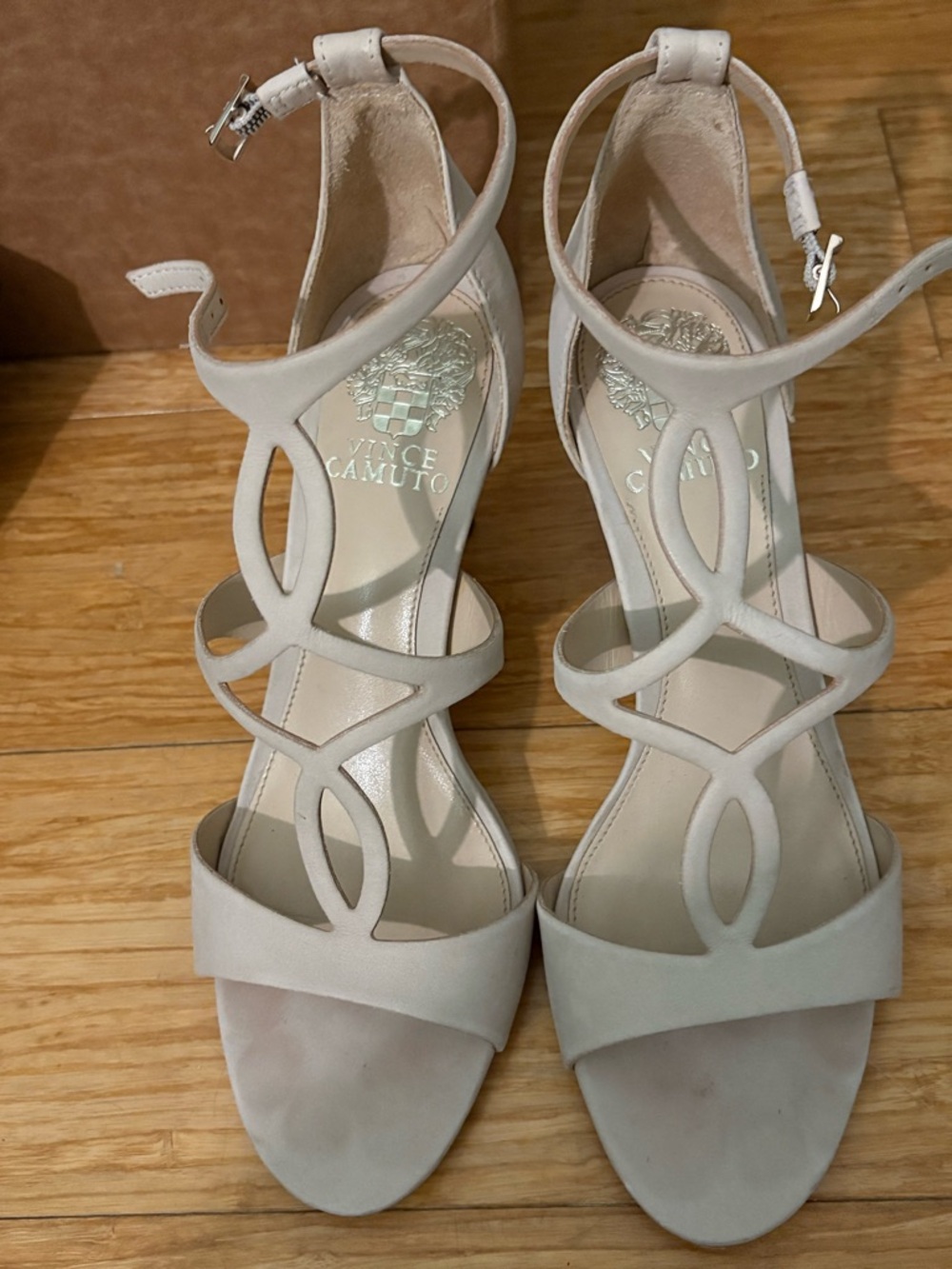 Vince Camuto "Payto" Leather Strappy Heeled Sandals – Size 7 Womens
